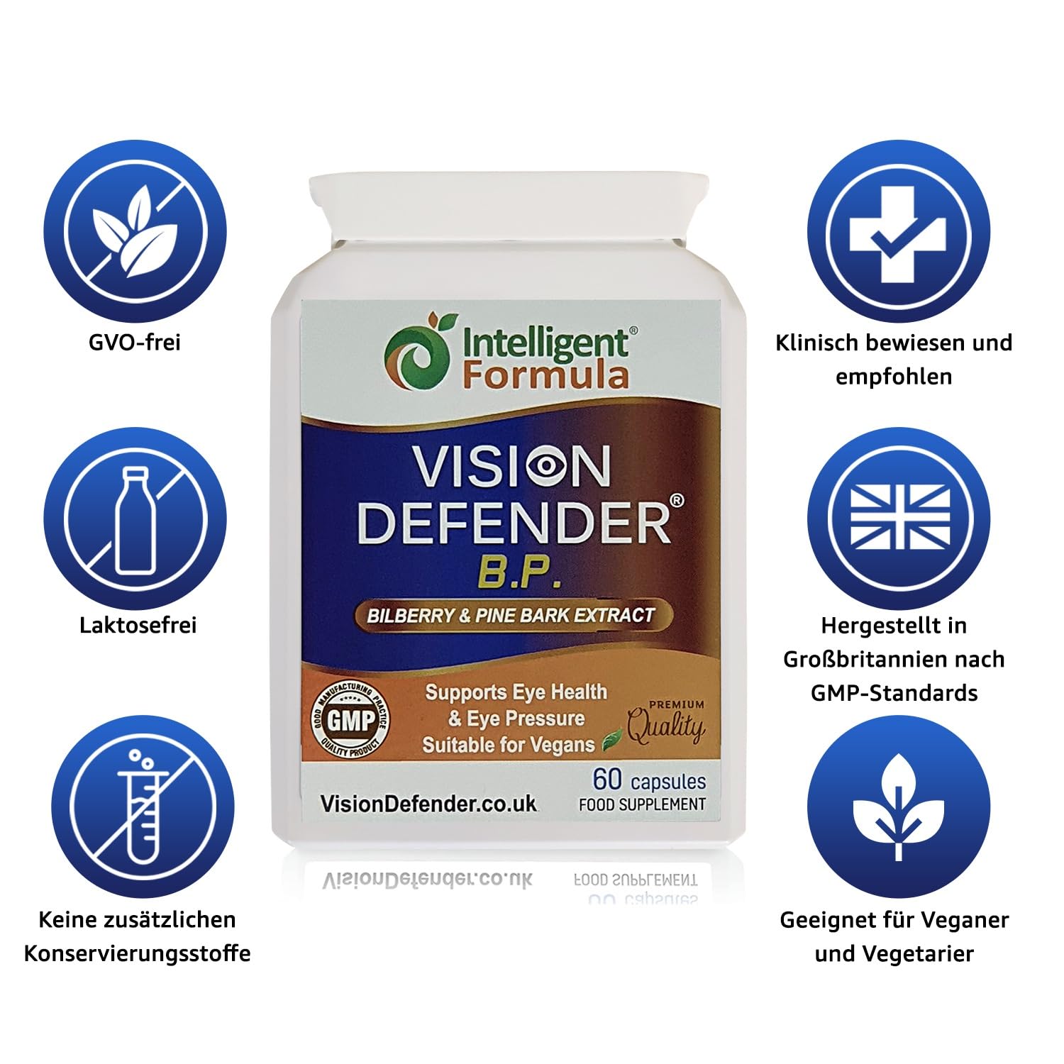 Augen und Sehkraft Ergänzung mit Heidelbeer, Kiefernrindenextrakt, Antioxidantien Anthocyane und Procyanidine - Augen Nahrungsergänzungsmittel für den Erhalt der normalen Sehkraft (60 vegane kapseln)