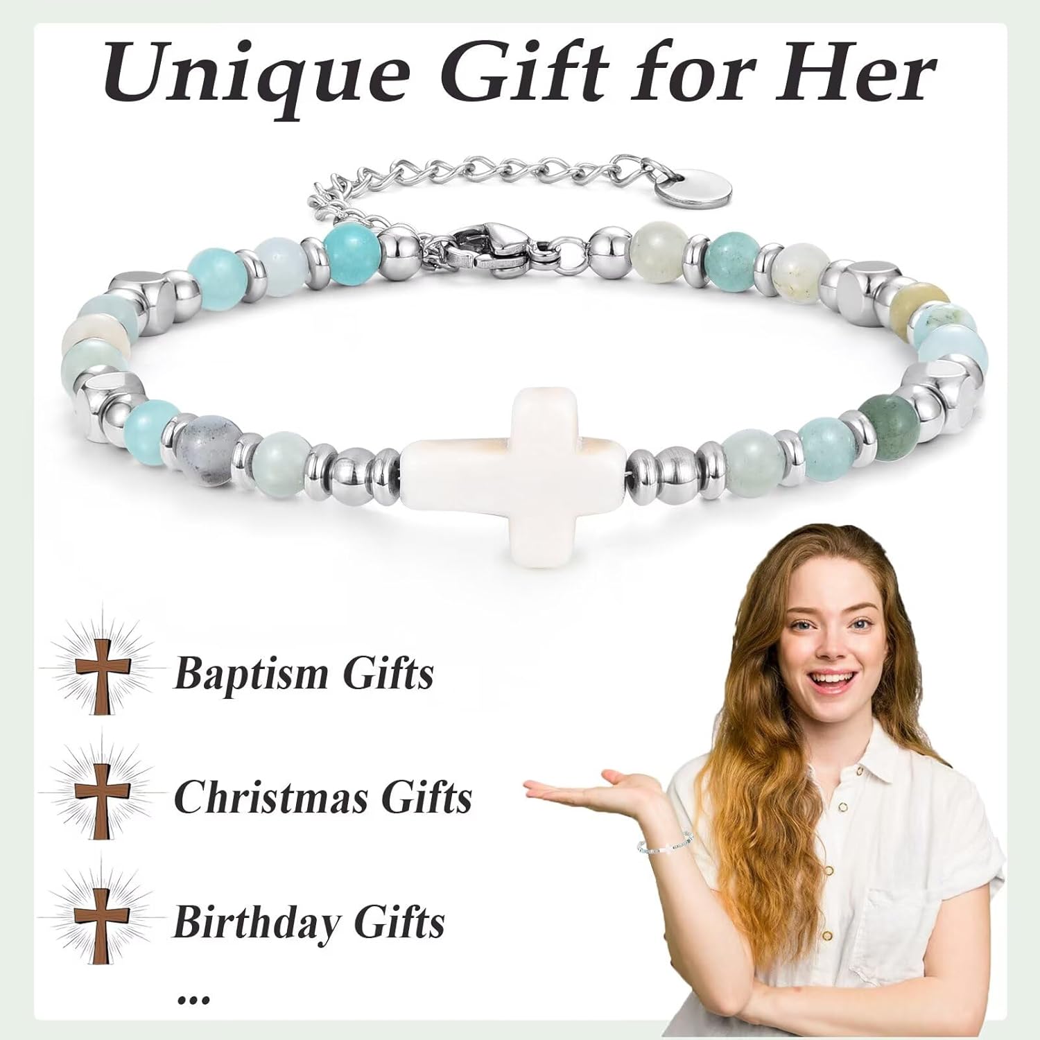 Christian Gifts for Women Cross Bracelets for Teen Girls Religious Prayer Jewelry for Her - Image 4