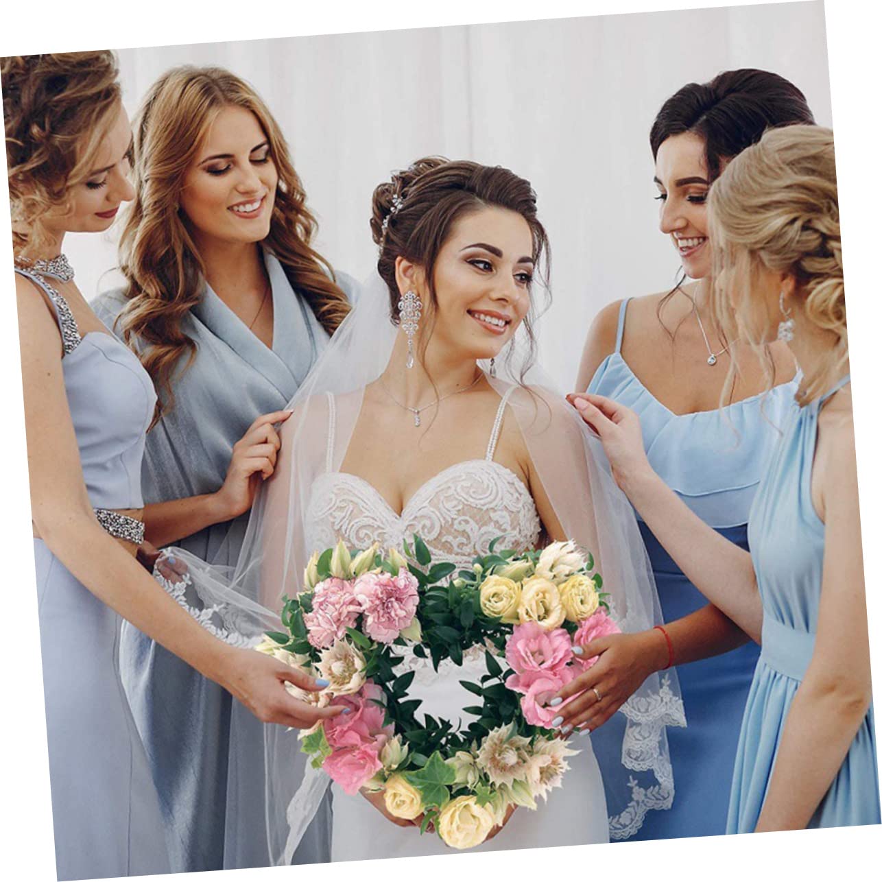 Alipis 3 Sätze Kranzrahmen Partydekoration Zeremoniedekoration DIY Makramee Blumenrahmen Flaggen Künstliche Tulpen Wandmittelstück Makramee Kreationen Ringranken Ringe 4 Stück * 3