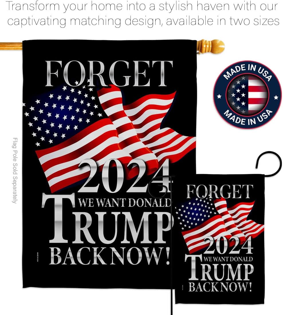 Trump Flag Trump Back Now Garden Flag Patriotic 2024 President Republican Party United States American Election House Decoration Banner Small Yard Gift Double-Sided, Made in USA