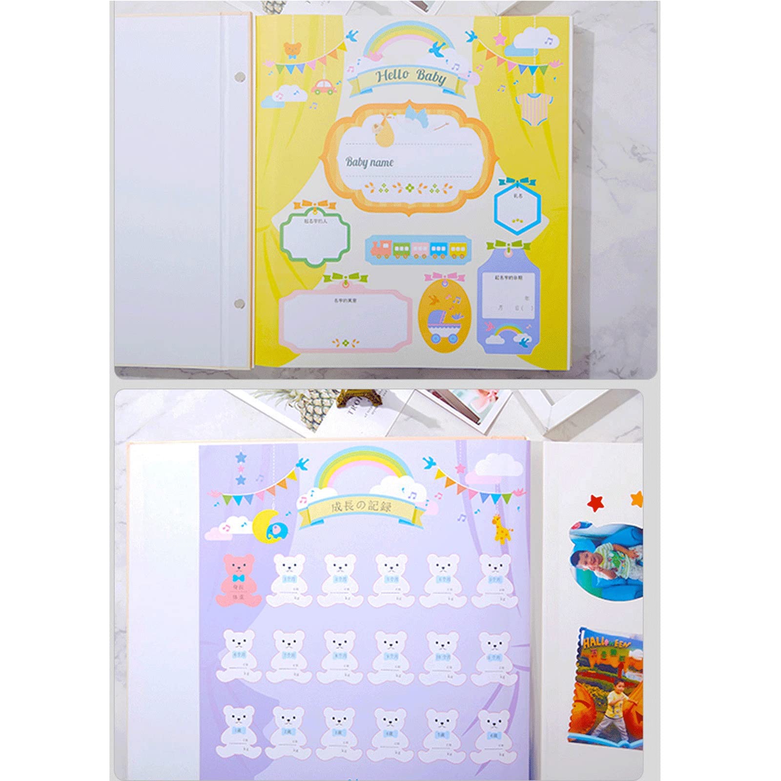 GLigeT Fotoalbum DIY. Erstellen Sammlung Albumalbum Self-Adhesival Album Große Kapazität Scrapbook Baby Album Familie Album Paar Album Home Decoration Fotobuch (Color : 03)