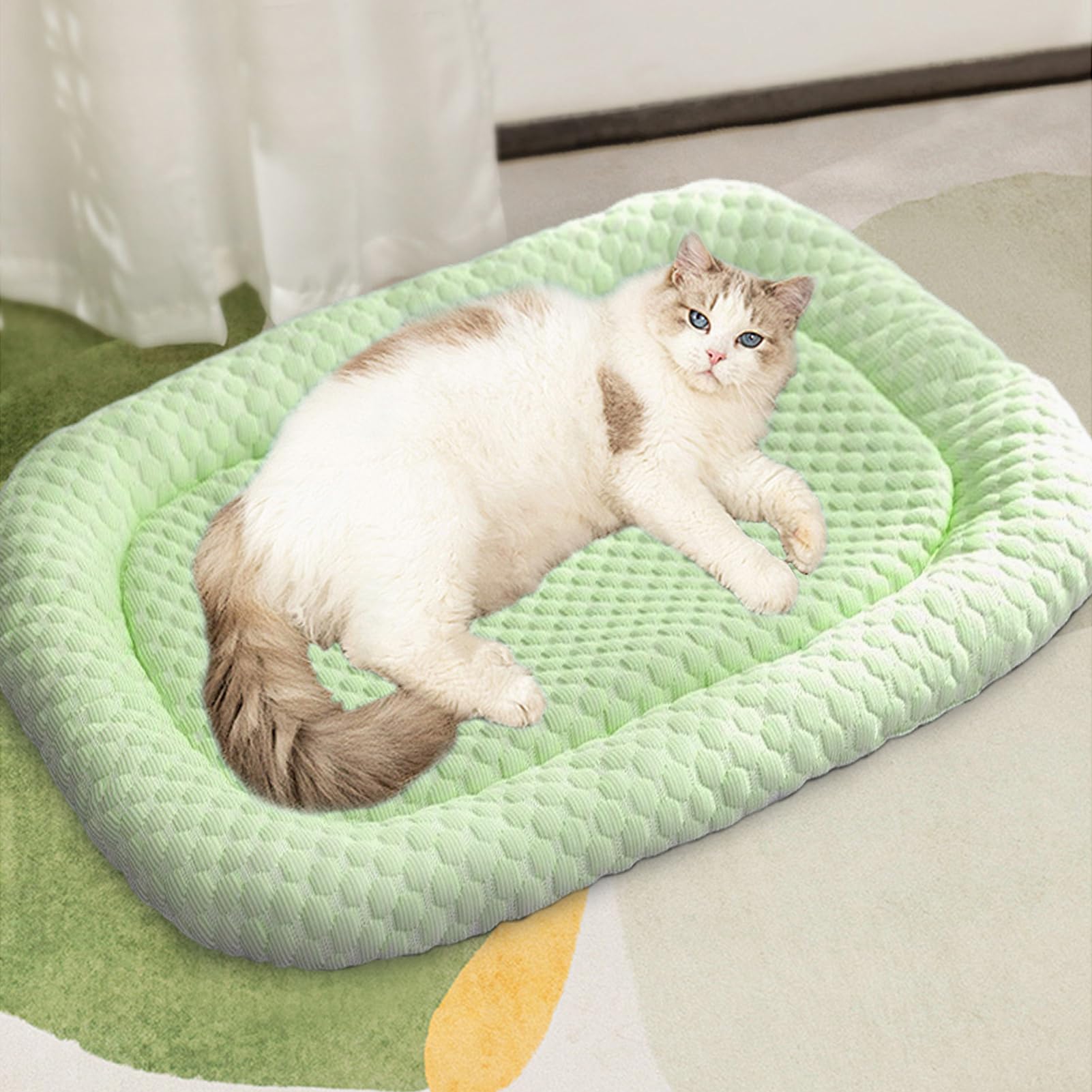 Manta refrescante para Perro, Transpirable y para Perros, Manta Resistente a Las Manchas para días calurosos, Transpirable y cómodo cojín de de Gato para Interiores | Cama de jaula de mascotas resistente a las manchas resistentes al agua para gatos, cojín