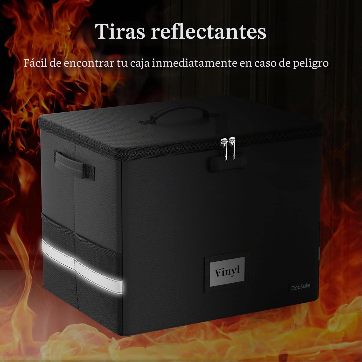 Caja de almacenamiento de disco de vinilo ignífuga e impermeable con cerradura, para discos de 12 pulgadas con capacidad para hasta 150 unidades individuales