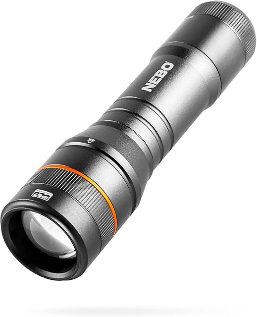 NEBO Newton 500 Lumens | Black LED Waterproof Flashlight | AA Battery Powered with Magnetic Base