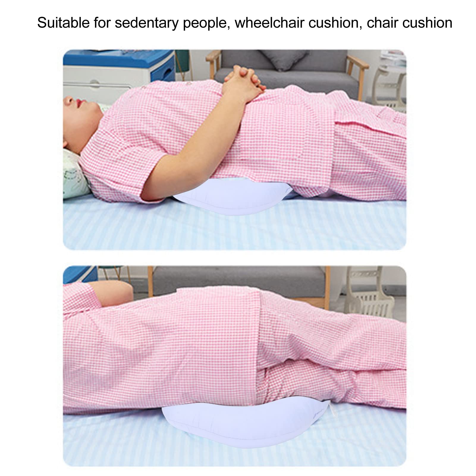 XHTLLO 14.2in Hip Decompression Cushion Blue Bed Sore Relief Pillow for Patients, Pressure Relief and Sitting Comfort, Washable Cotton Support