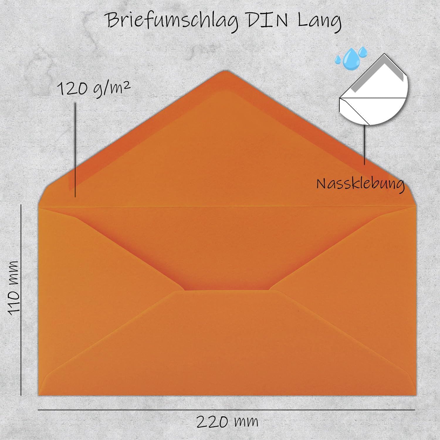 Lot De 50 Enveloppes à Lettres - Format DIN Long - 110 X 220