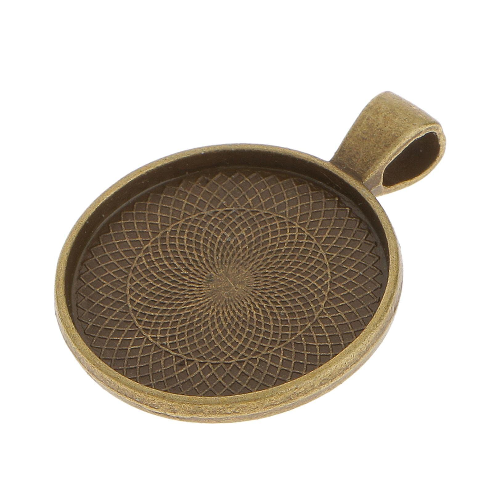 20 Piatti Porta Cabochon 36x27.5mm In Lega | Supporti Tondi Per Gioielli Fai Da Te - Foto 3