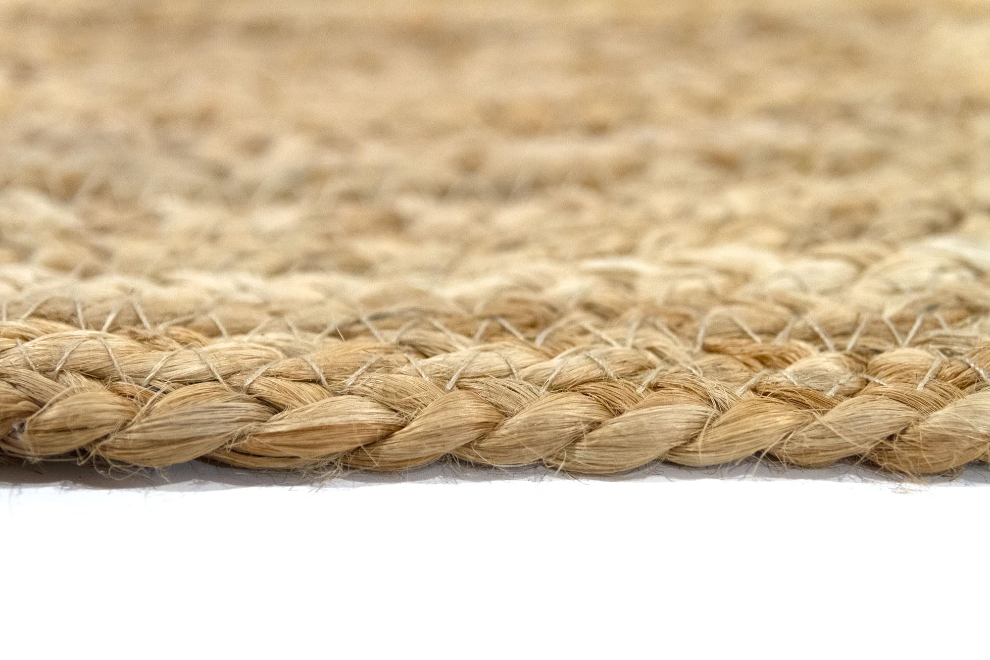 HAMID - Jute-Teppich Alhambra Oval Natural Color, 100% handgemachter Jutefaser-Teppich, für Wohnzimmer, Schlafzimmer, Dekoration, (70x140cm)