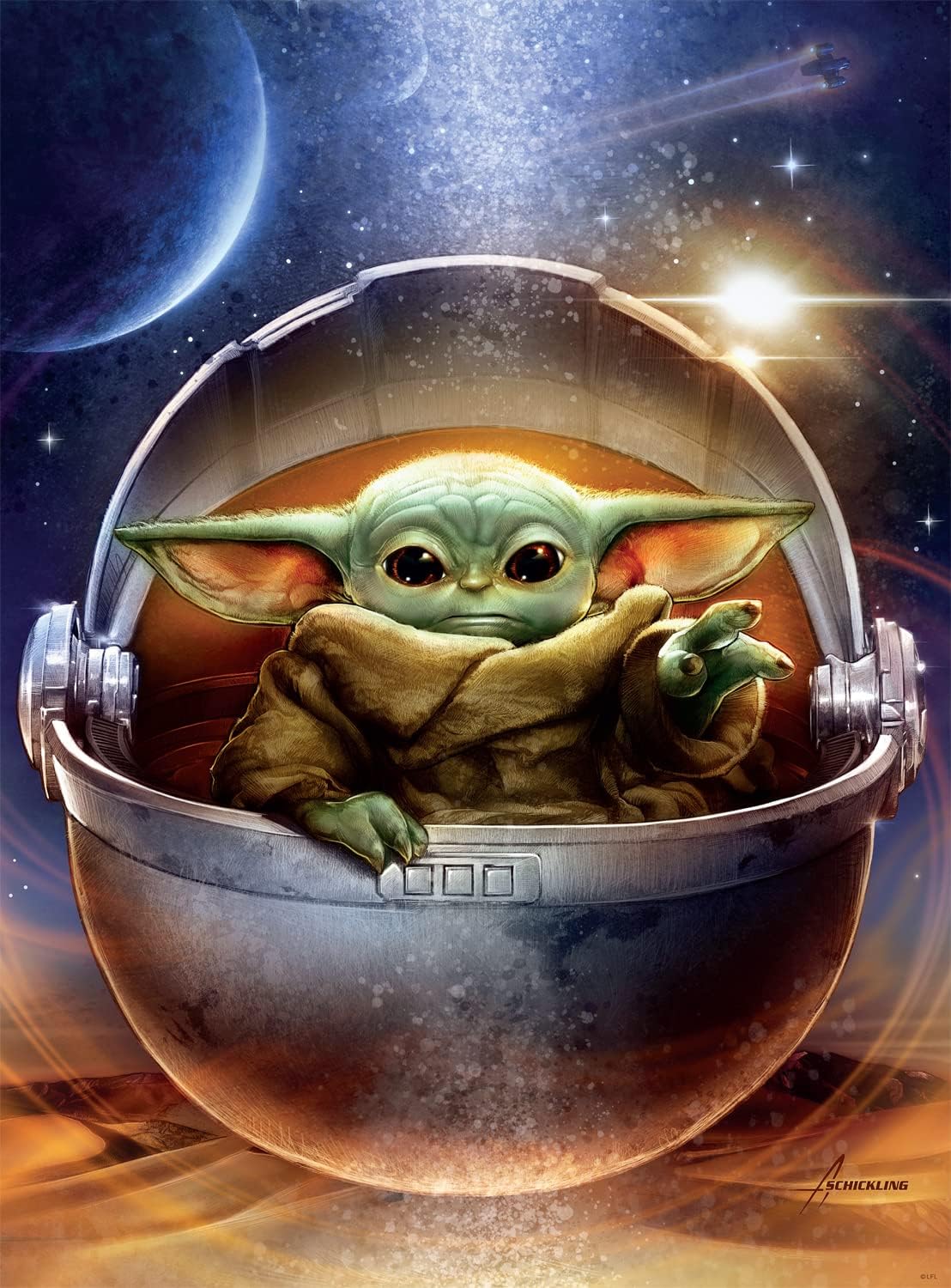 Buffalo Games - Star Wars Fine Art Collection – Enfant Galactique – Puzzle de 1000 pièces pour Adultes – Puzzle Stimulant Parfait pour Les soirées de Jeu – Taille finie 68 x 50 cm