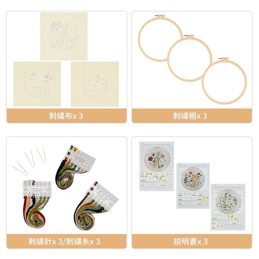 アップリケフレーム（アンブレラ）刺繍キット ad60ed77b143b827e1ed3deefd704a