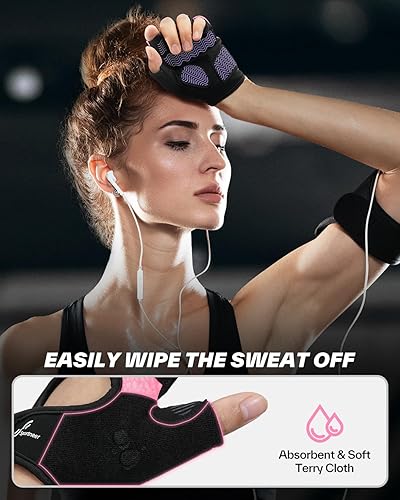 Miniatura 4 de Sportneer Workout Gloves for Men & Women, Full Palm Protection Breathable Exercise Gloves wCurved Open Back, Lightweight Fitness Gloves for Pull Up,