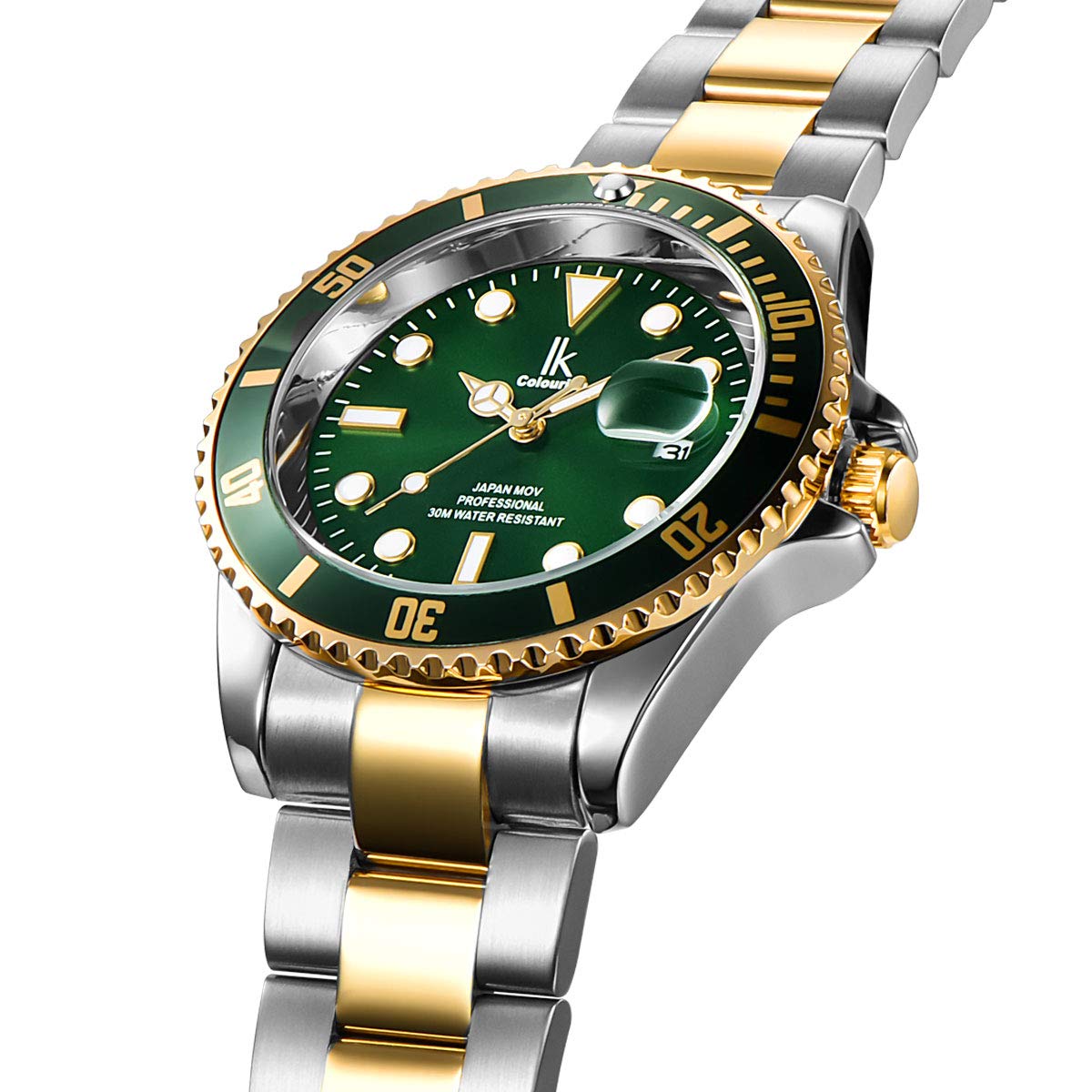 Alienwork IK Orologio Uomo Donna Calendario Cinturino in Metallo