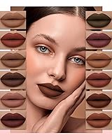 Vista 2 de Juego de lápices de labios mate, 12 colores, lápiz labial cremoso, resistente al agua, de larga duración, tinte de labios, suave, altamente