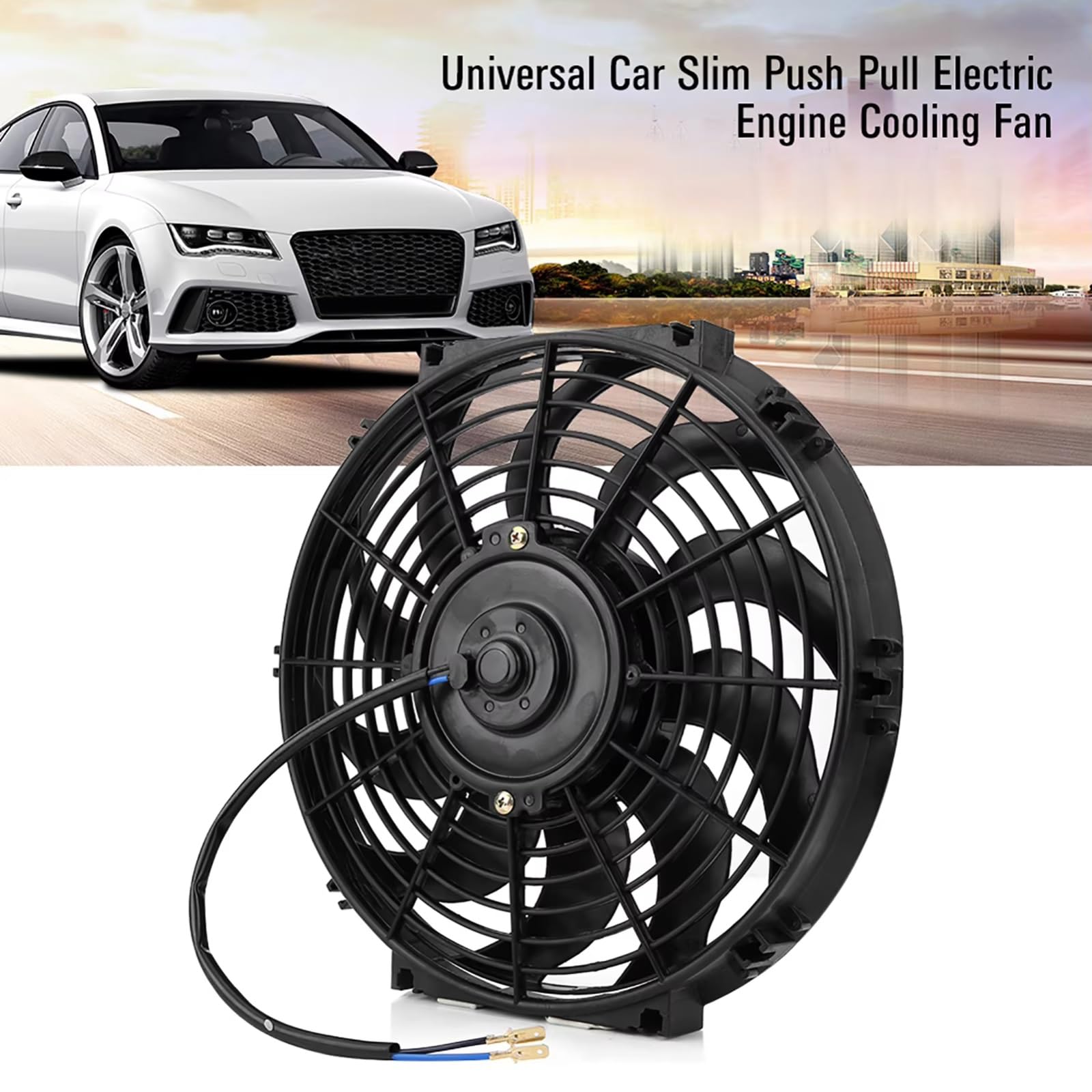 Ventola Di Raffreddamento Del Motore Elettrico Push Pull Sottile Universale Per Auto Da 12 Pollici Con Kit Di Montaggio Ventola Radiatore Kit