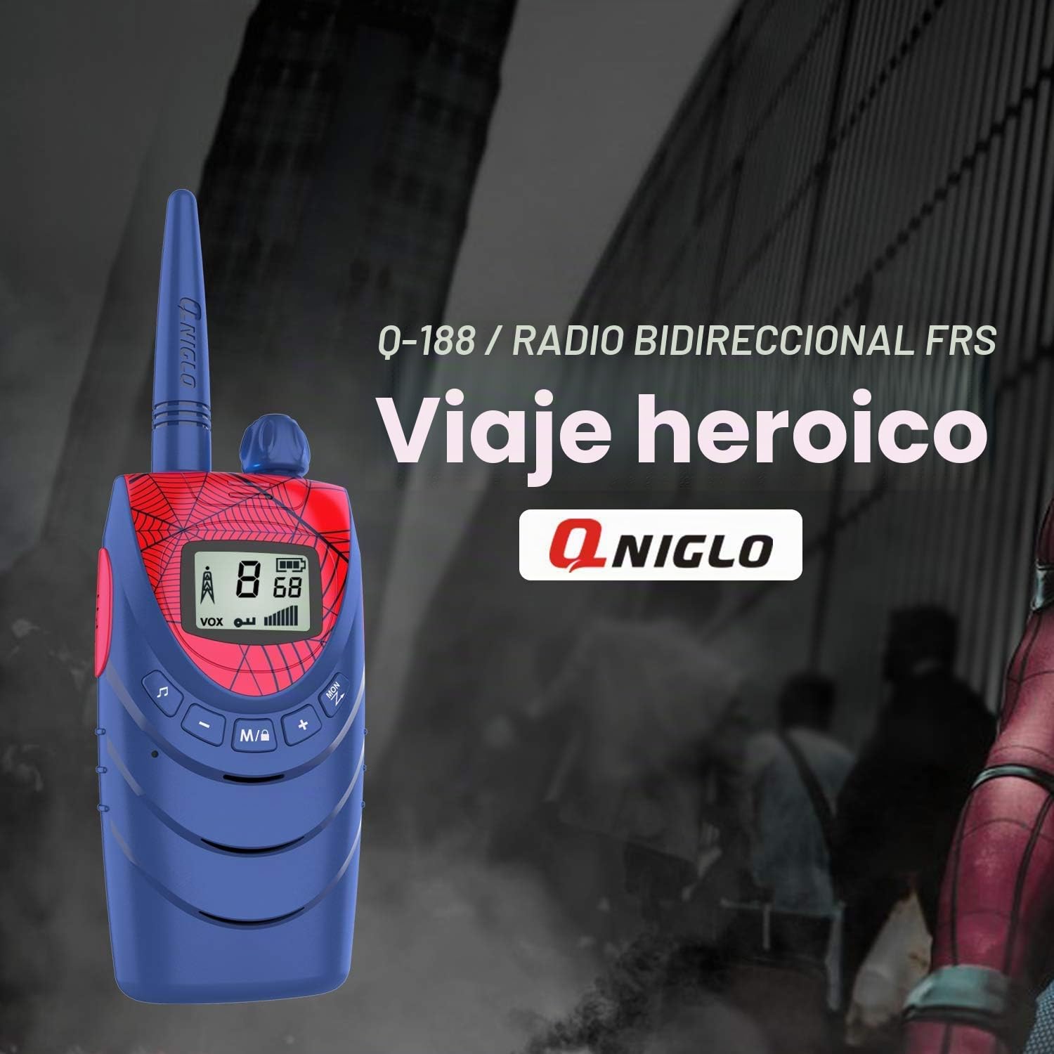 QNIGLO Spiderman Walkie Talkie Niños Recargable, Juguetes de 3 a 12 Año