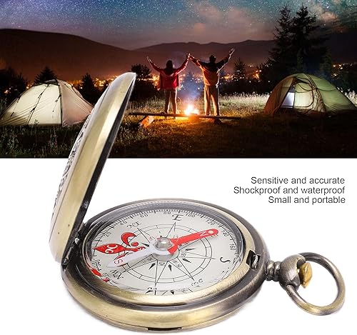 Miniatura 3 de Brújula portátil, a prueba de golpes de latón hueco camping supervivencia herramientas de navegación para senderismo al aire libre
