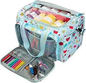 7. Coopay Knitting Bag Large Crochet Bag with Oxford Cloth