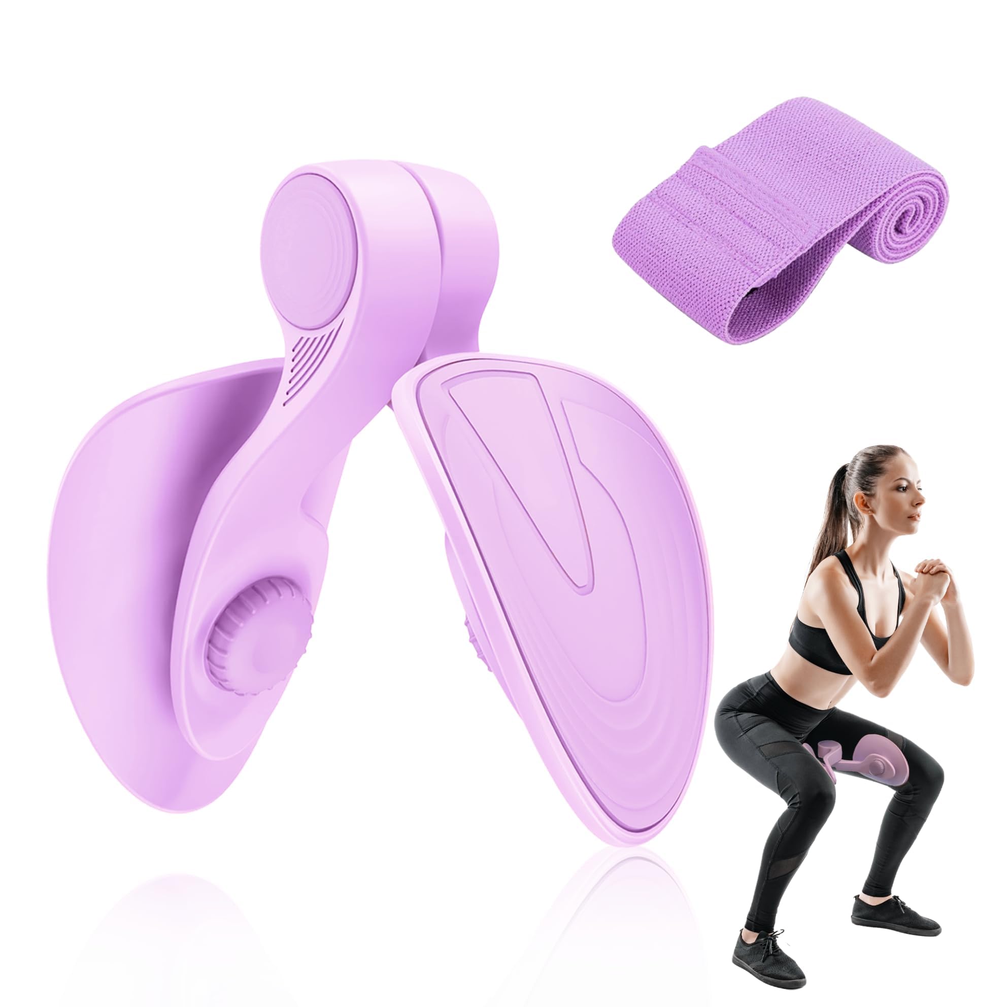 VIBIYOYA Thigh Exerciser with Resistance Bands for Home Workouts, Purple