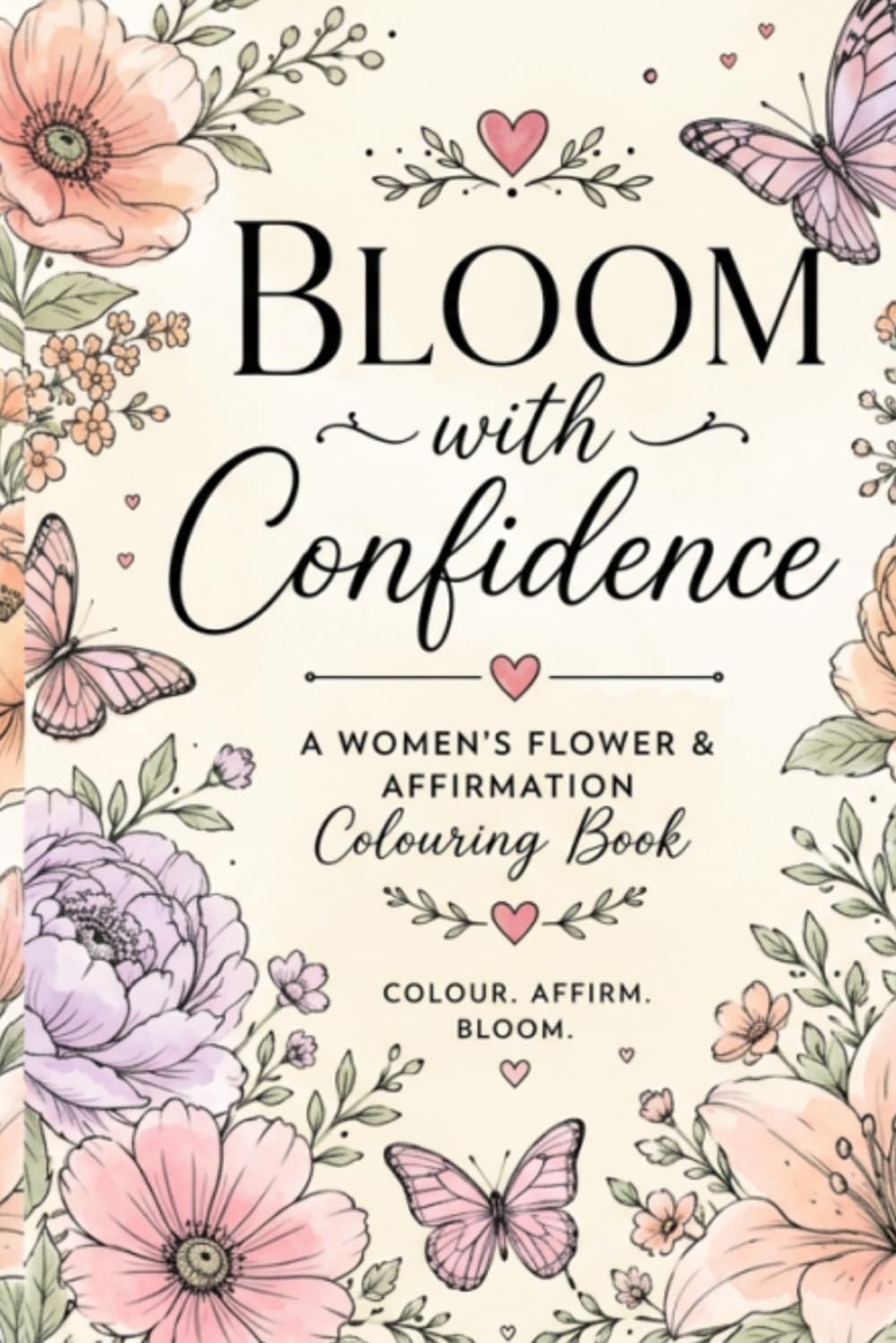 Bloom with Confidence: Stress Relief, Self-Love, Healing Quotes, Floral Designs & Mindful Relaxation For Women