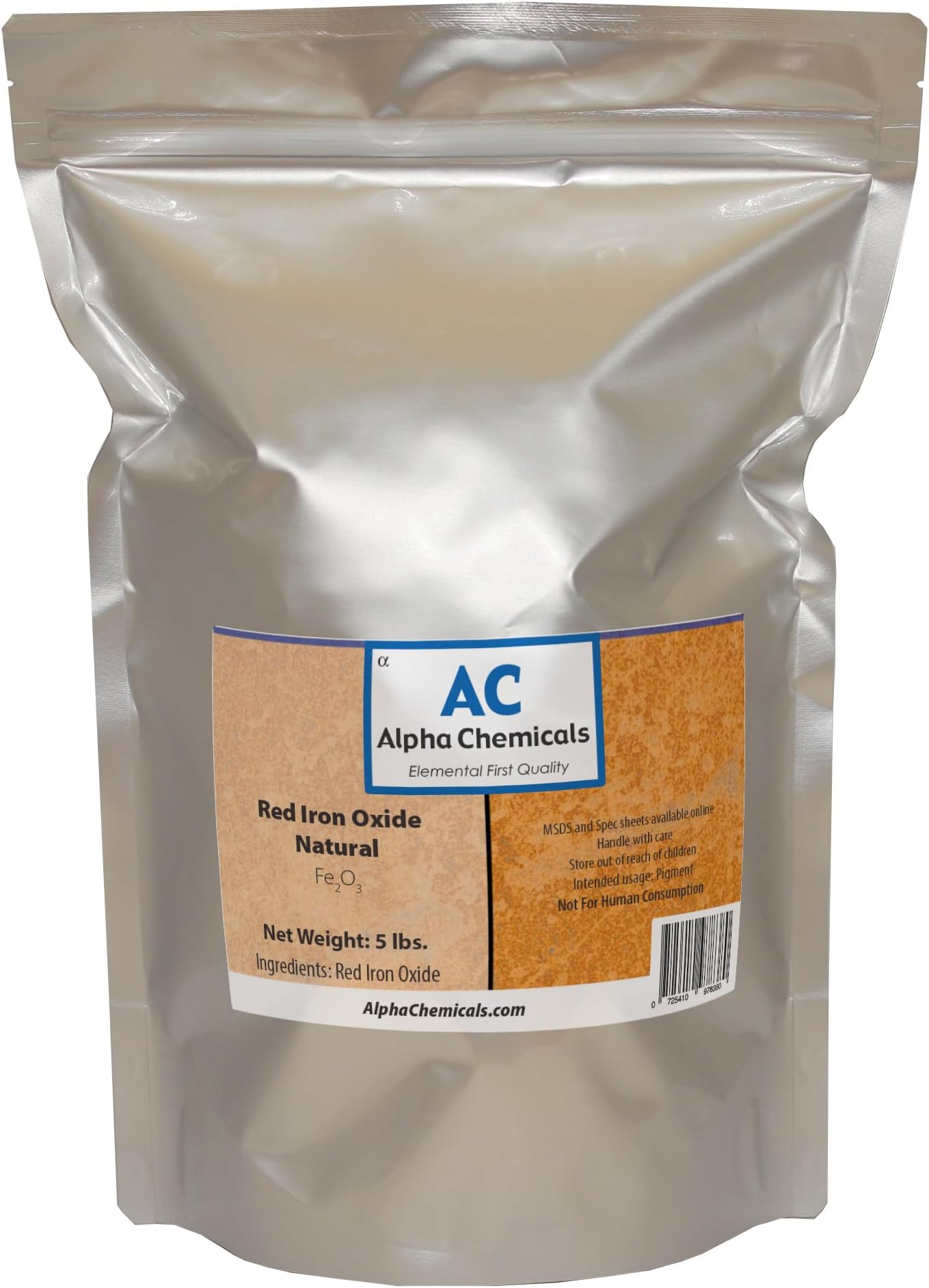 Red Iron Oxide - Fe2O3 - Natural - 5 Pounds