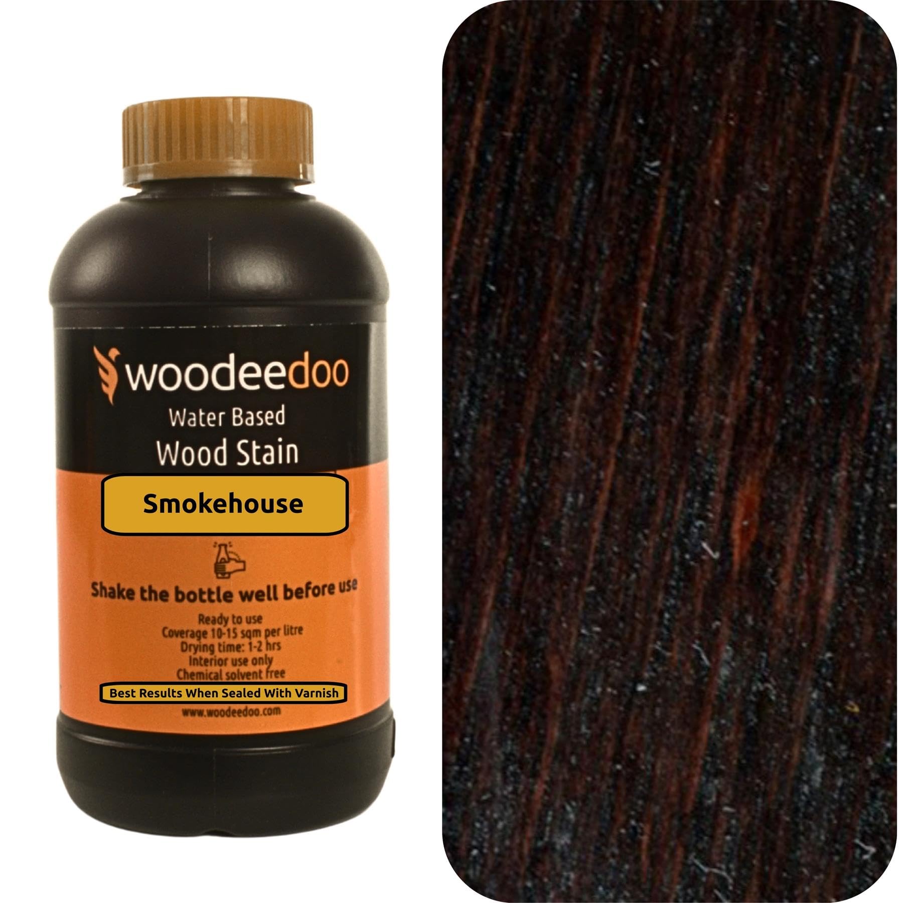 Woodeedoo Smokehouse Water Based Wood Stain | Wood Dye | Ready To Use | Environmentally Friendly | Solvent Free | Odour Free | 1 L |