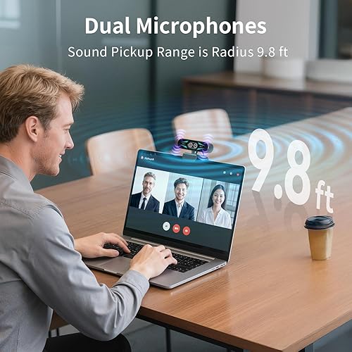 Miniatura 7 de EMEET C60E Cámara web de 4K de doble cámara para transmisión, cámaras de gran angular y telefoto, zoom híbrido máximo de 11X
