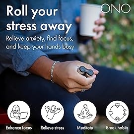 ONO Roller - Handheld Fidget Toy for Adults | Help Relieve Stress, Anxiety, Tension | Promotes Focus, Clarity | Compact, Portable Design (Junior Size/ABS Plastic, Glow in The Dark)
