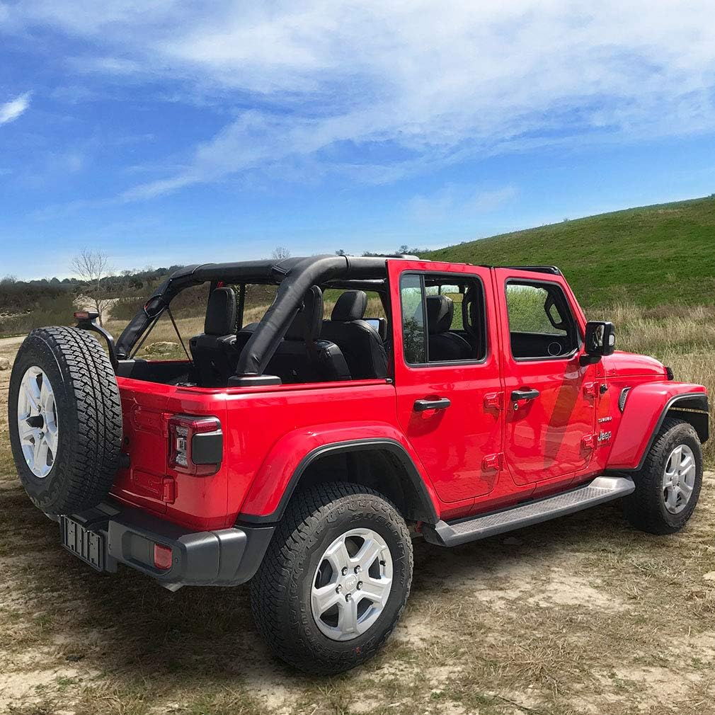 Shadeidea Roll Bar Padding Compatible with Jeep Wrangler JL Unlimited 4 Door (2018-2023) - Black Vinyl Foam Laminated Pad Cover Kit Protection JLU Sahara Rubicon - 3 Year Warranty