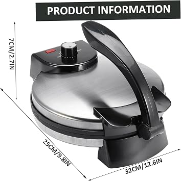 Electric Tortilla Press & Roti Maker, 10-Inch Non-Stick Dough Press for Tortillas, Flatbreads & Pizza, Kitchen Countertop Accessory for Home Cooking