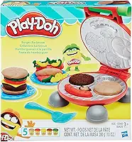 Play-Doh, Massinha de Modelar Infantil, Festa do Hambúrguer - Conjunto de Brinquedo com Acessórios e 2 Potes - A partir de 3 Anos