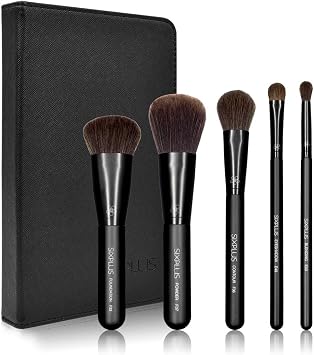SIXPLUS Set of 5 Makeup Brushes - Dawn Series Black