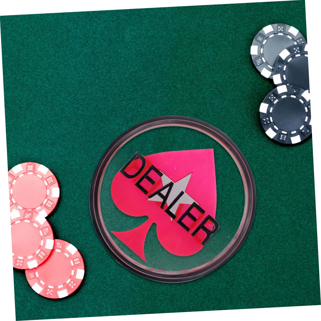 BESPORTBLE Jeton De Poker Bouton Croupier 75 Mm Grand Format pour Joueurs, Accessoire en Acrylique Double Face, Marqueur De Jeu Poker, Tournoi Et Parties à Domicile,