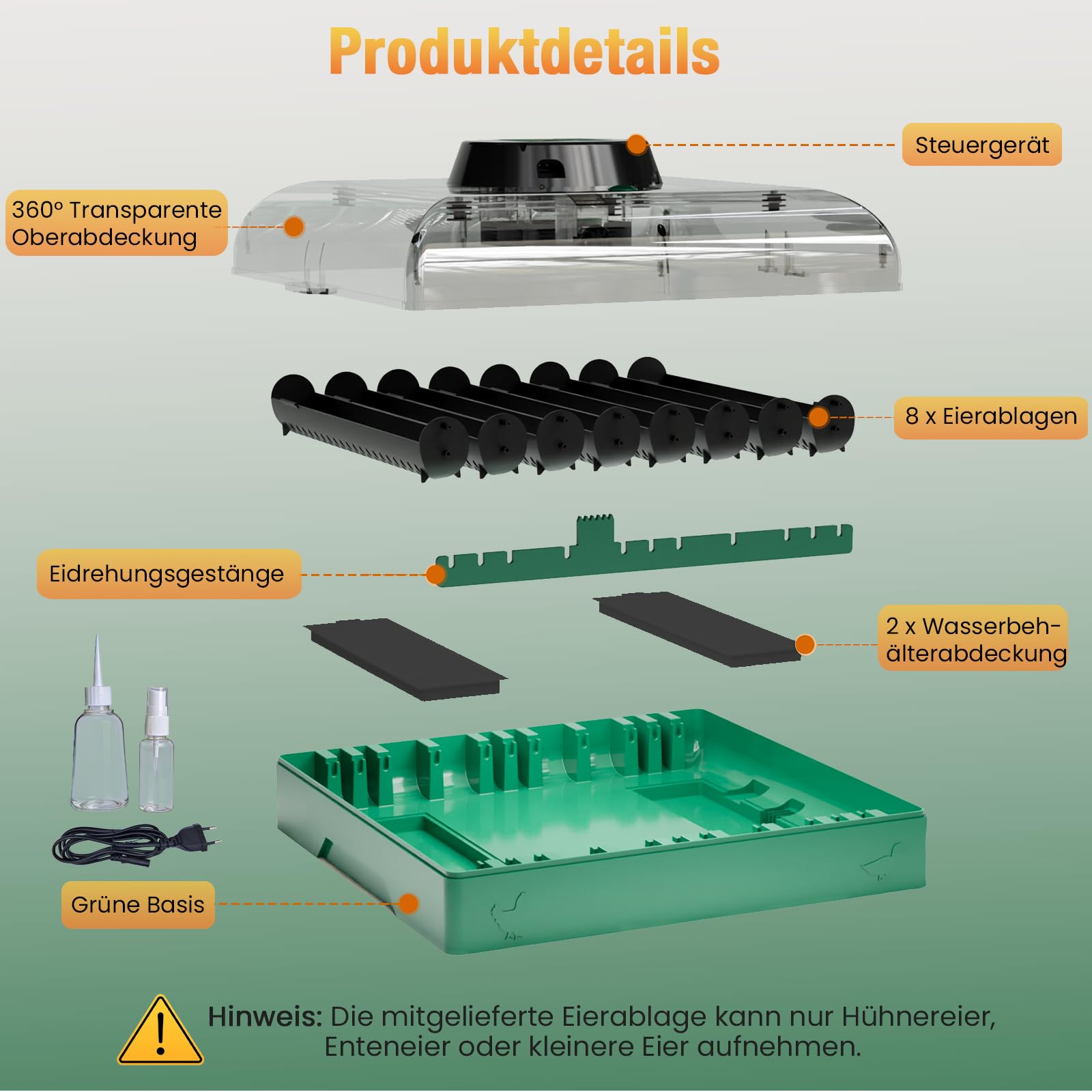 Incubatrice Automatica per 72 Uova, Incubatrice Professionale con Controllo di Temperatura e Umidità, Incubatrice per Gallina Anatra Quaglie