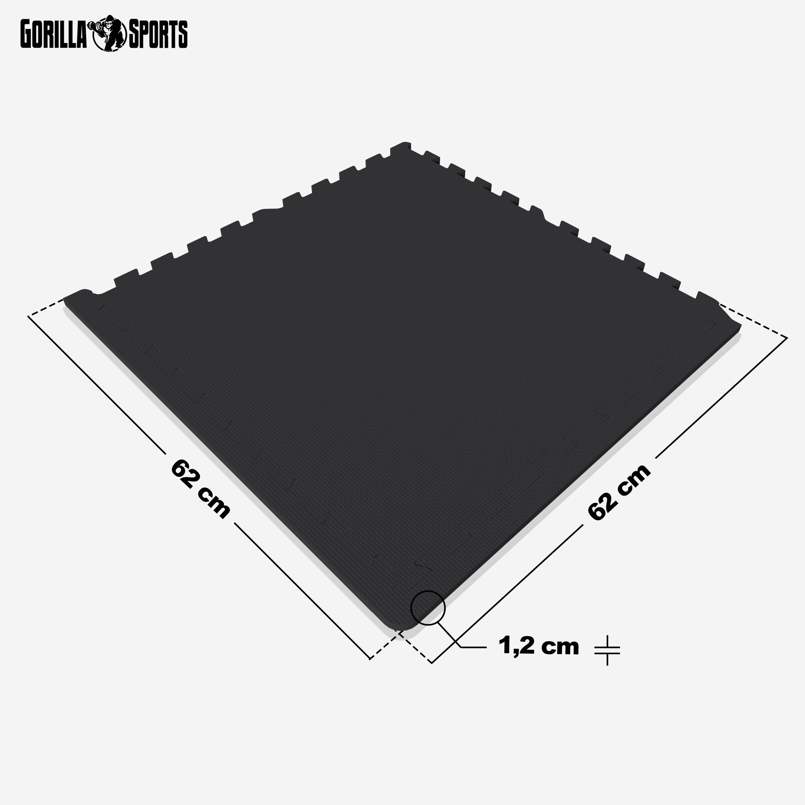 Gorilla Sports Protection Tapis Kit 6 Tapis 12 Embouts Puzzle Sol Fitness