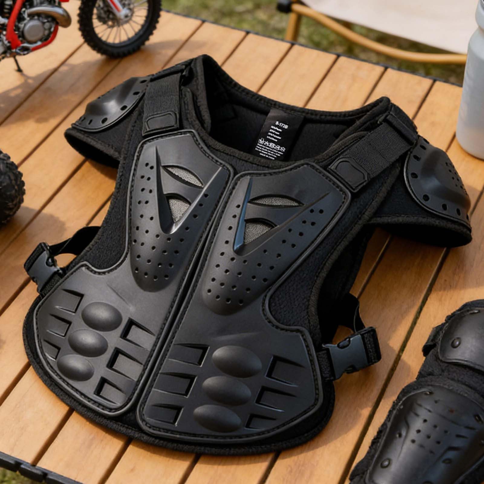 Equipo de dirt bike para niños, protector de pecho ajustable para ciclismo, chaqueta de motocicleta juvenil, para entrenamiento, conducción, skateboarding, patinaje, ciclismo, esquí, bicicleta