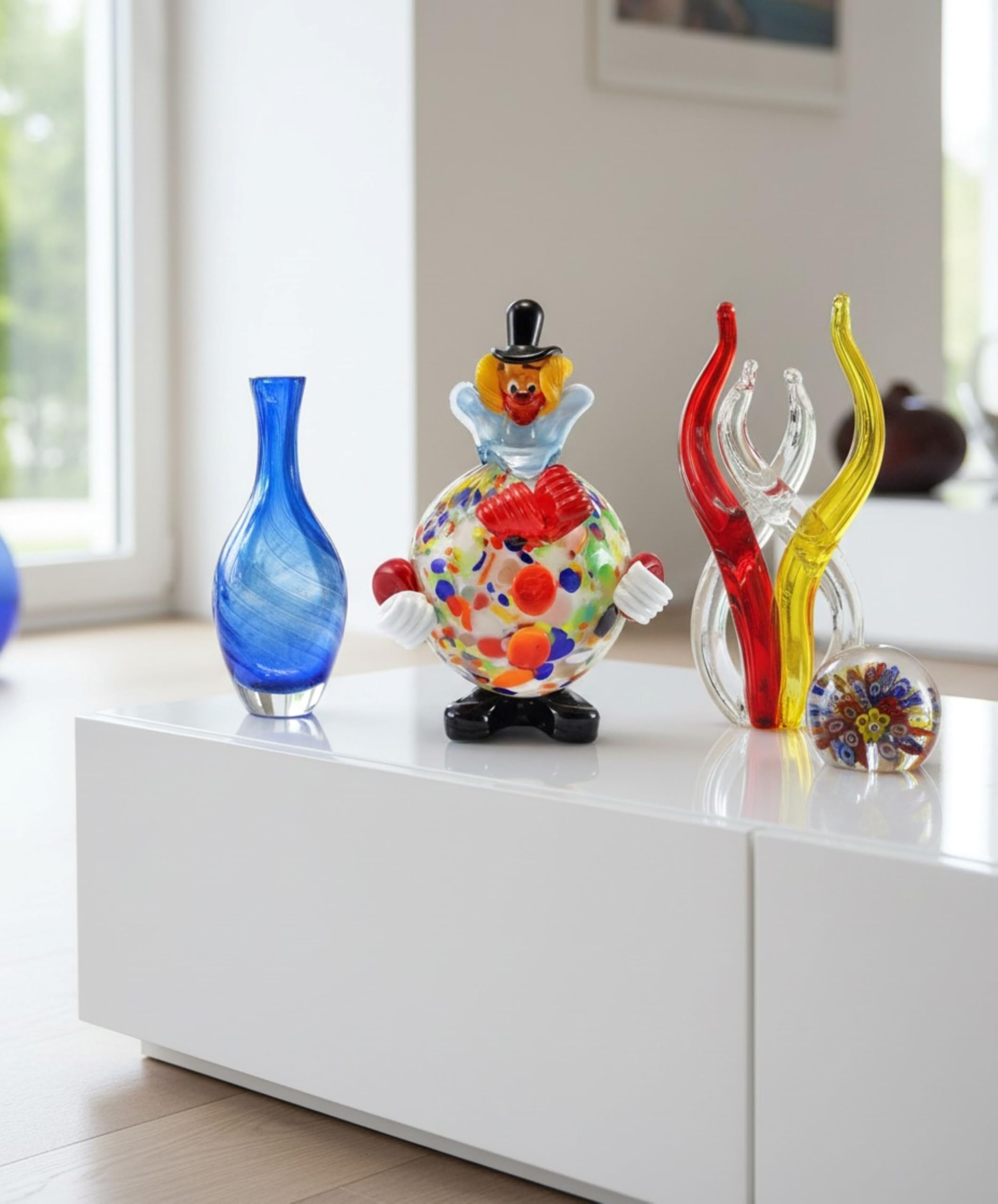 Le Gemme Di Venezia Transparent Clown In Murano Glass Murano Glass H16 Cm Made In Italy Clown