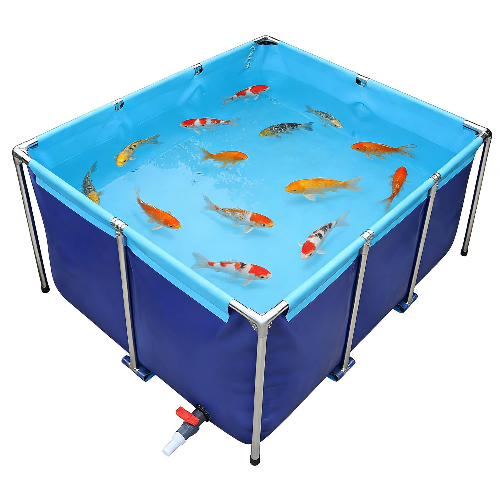 Piscine Hors Sol Piscine Tubulaire Rectangulaire Cadre Métallique Parois en PVC Montage Facile 120×100×80cm