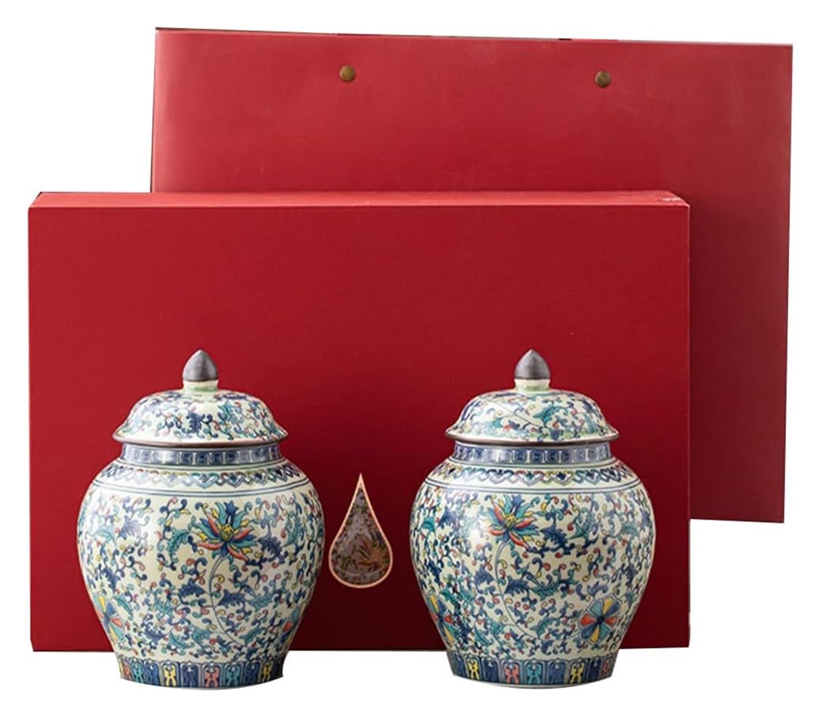 Słoiki z herbatą Dekoracja Słoiki na imbir z pudełkiem, porcelanowy pojemnik na herbatę na sypką herbatę, ceramiczny słoik do przechowywania z zamkniętą pokrywką, pojemnik na herbatę/słoik na kawę/