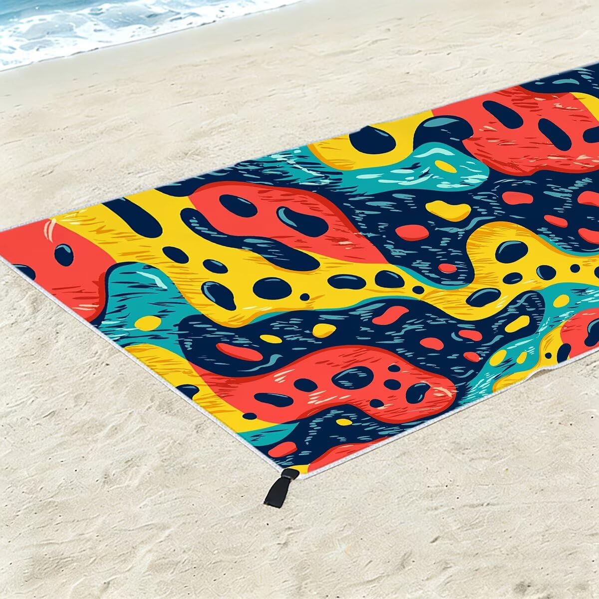 Serviette de Plage Serviette Microfibre, Drap de Bain 90x200cm 2PC, Séchage Rapide Grande Serviettes de Bain, Légères Anti Sable Drap de Plage Microfibre pour Natation, Cadeau (Imprimé léopard) -3907