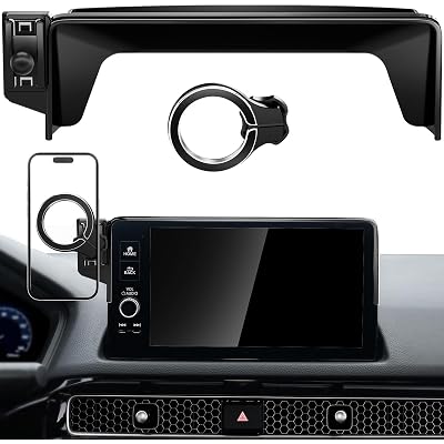 pop-tech Magnetic Phone Holder for Honda Civic 11th Gen 2022 2023 2024 2025 2026, 360° Car Screen Phone Mount Made for Civic Hatchback Sedan Touchscreen, Compatible with Magsafe iPhone Accessories