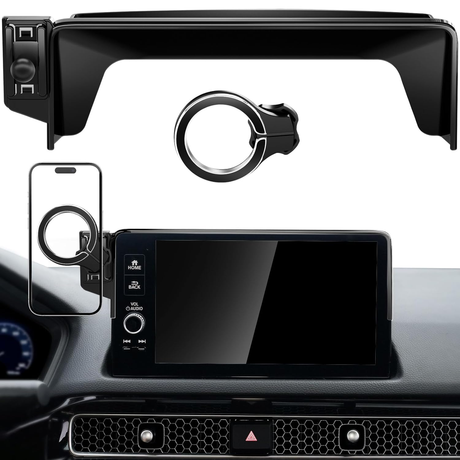 pop-tech Magnetic Phone Holder for Honda Civic 11th Gen 2022 2023 2024 2025 2026 360 Car Screen Phone