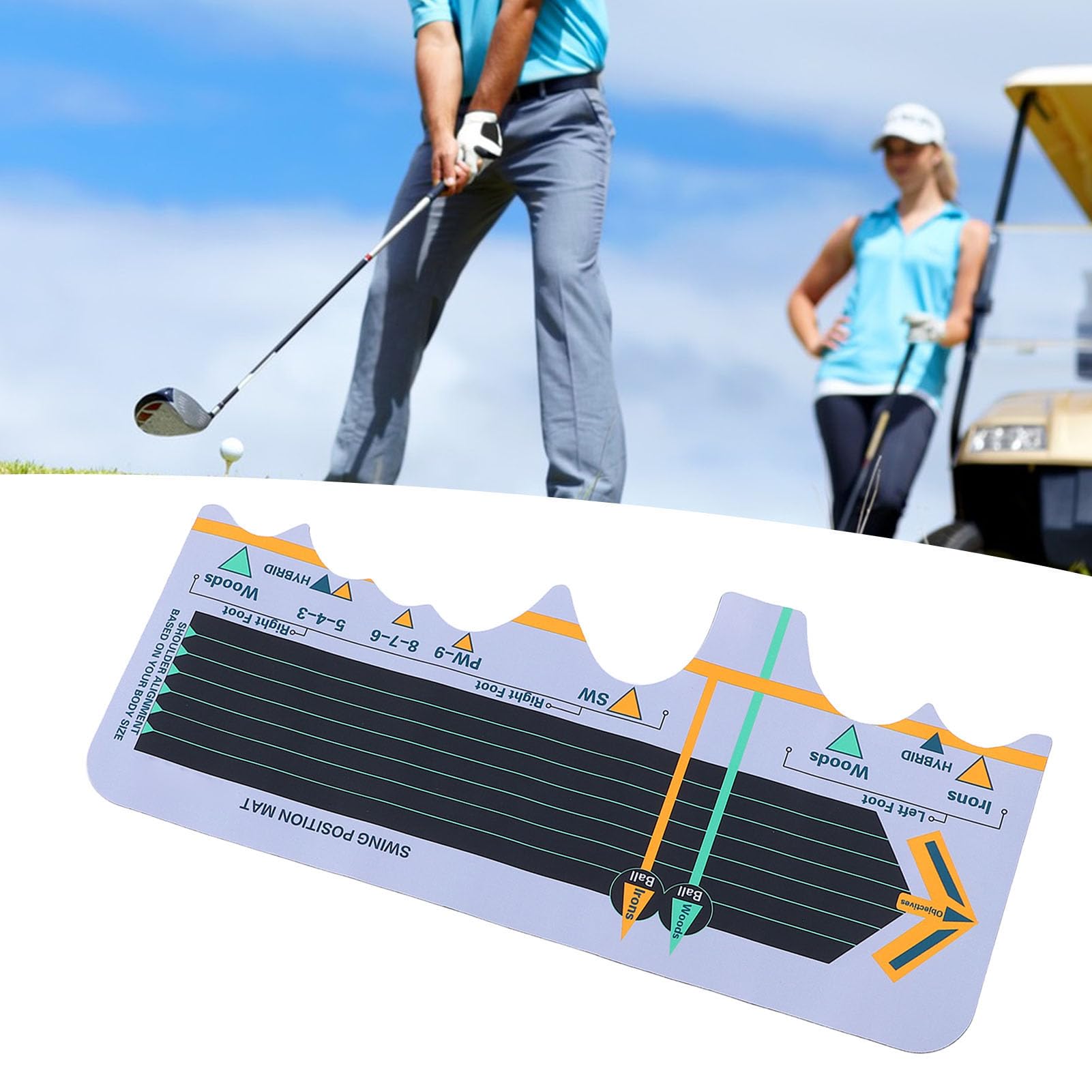 Stable Golf Swing Practice Mat, Improve Hitting Accuracy with Golf Hitting Position Pad, Boost Power Control and Striking Accuracy for Beginners