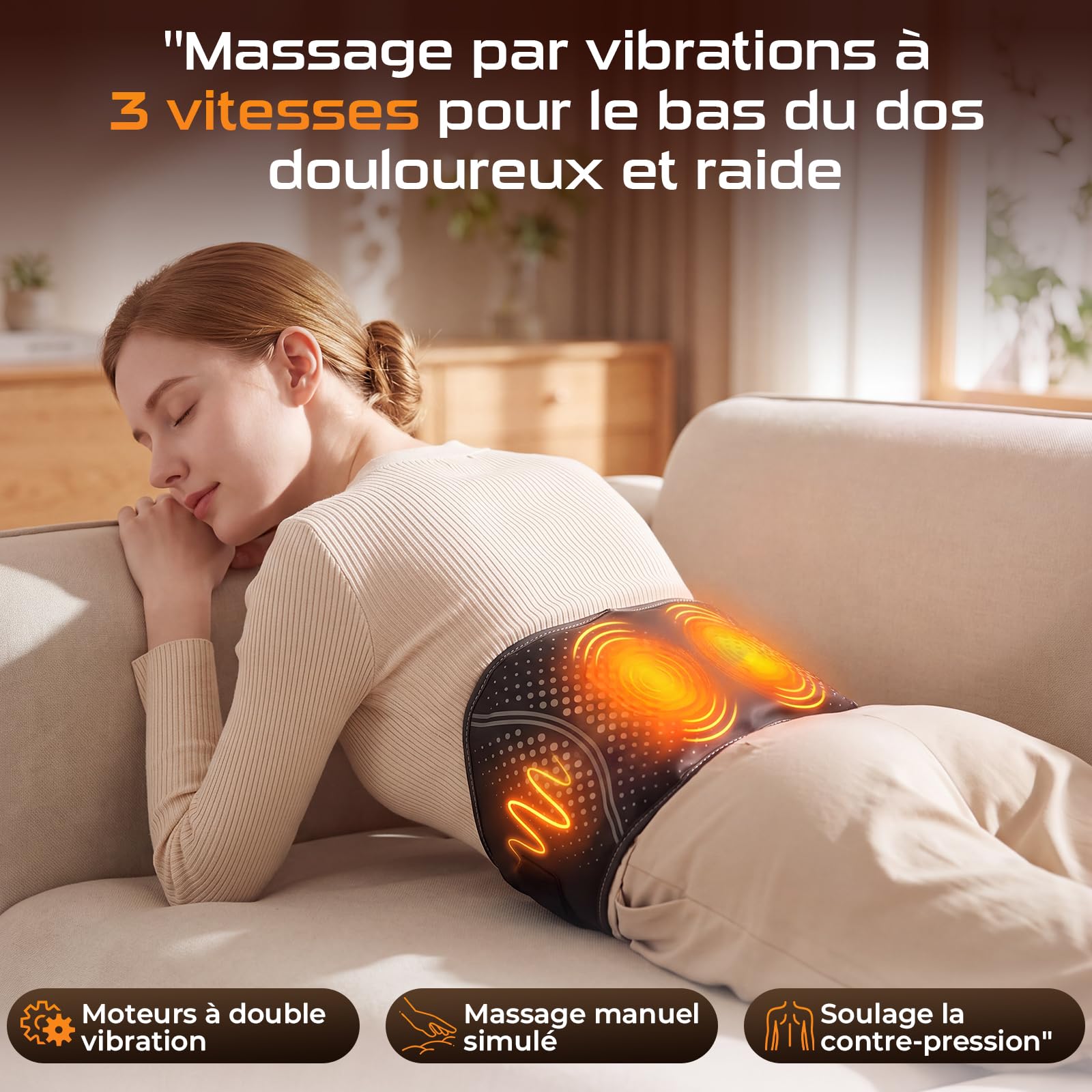 Cintura massaggiante senza fili con funzione riscaldante, massaggio Shiatsu e massaggio vibrante per schiena e lombare, cintura termica elettrica con batteria da 4000 mAh, touch screen LCD, 10 livelli