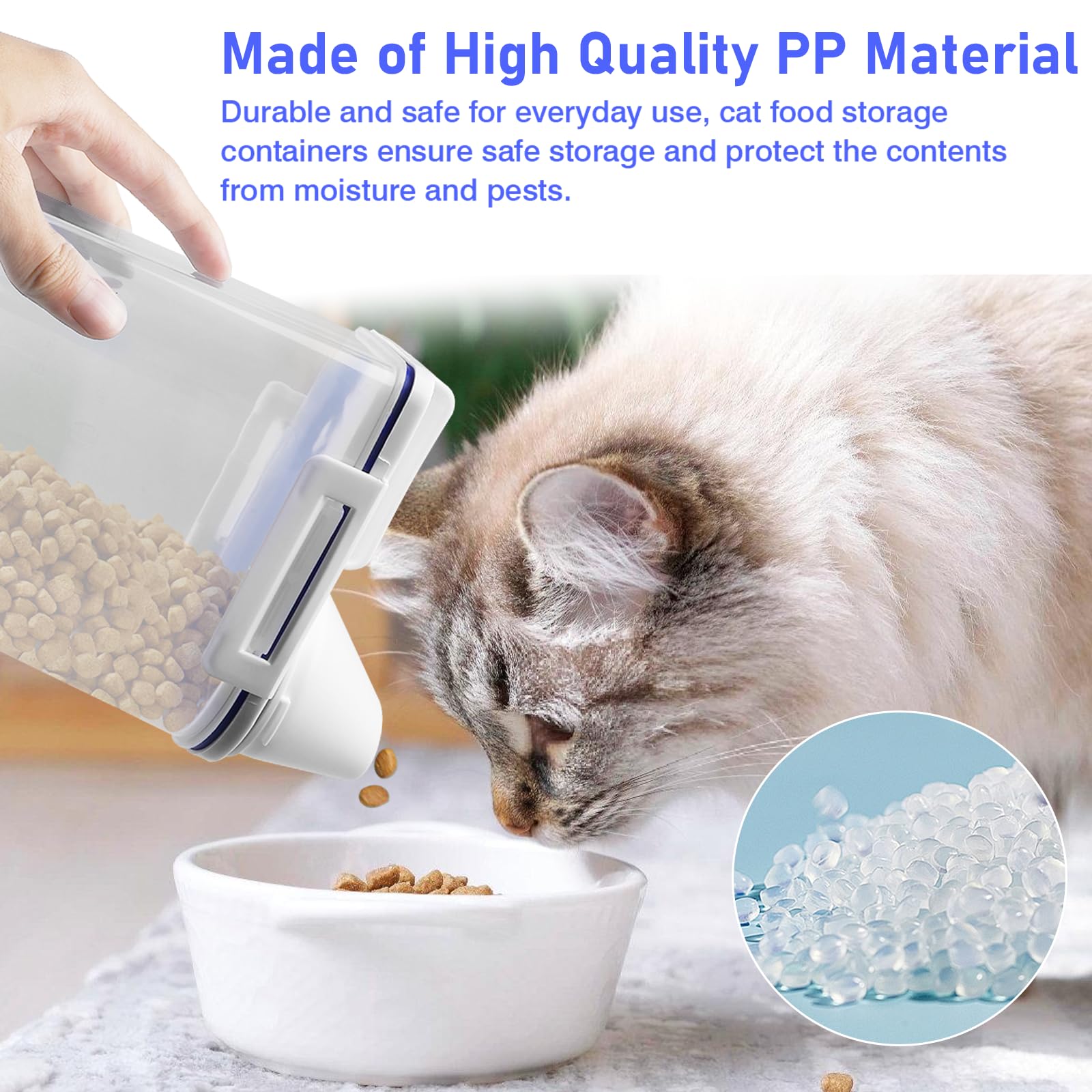 Boîte de rangement et distributeur hermétique 2,5 l 2 pièces avec bec verseur, boîte de conservation de nourriture pour chat