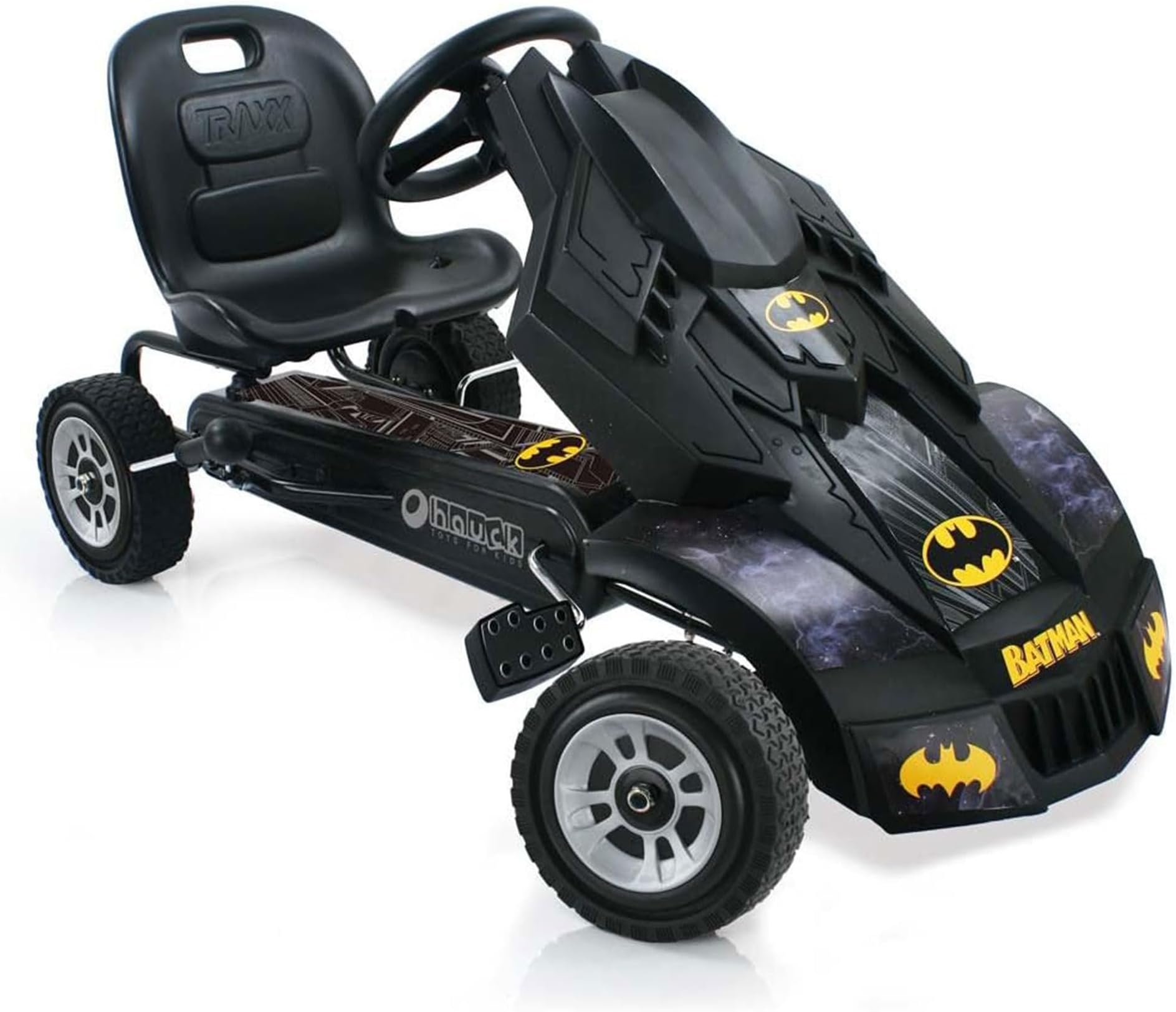hauck Batmobile Pedal Go Kart, Superhero Ride On Batman Car Vehicle for Kids, Black