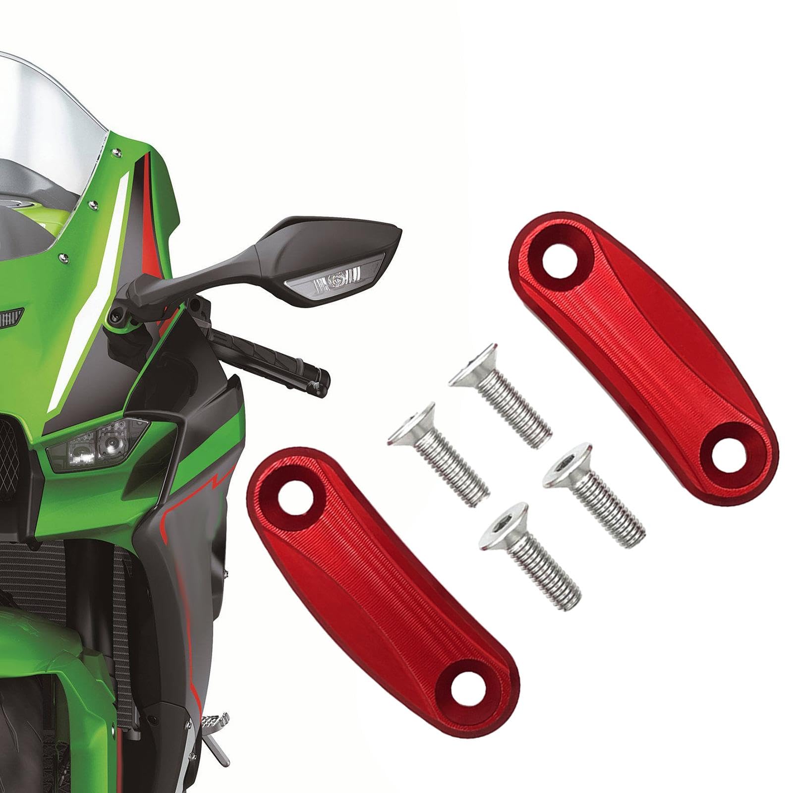 2x Motorcycle Mirror Extenders for Kawasaki ZX10R 2016-2023 Spare