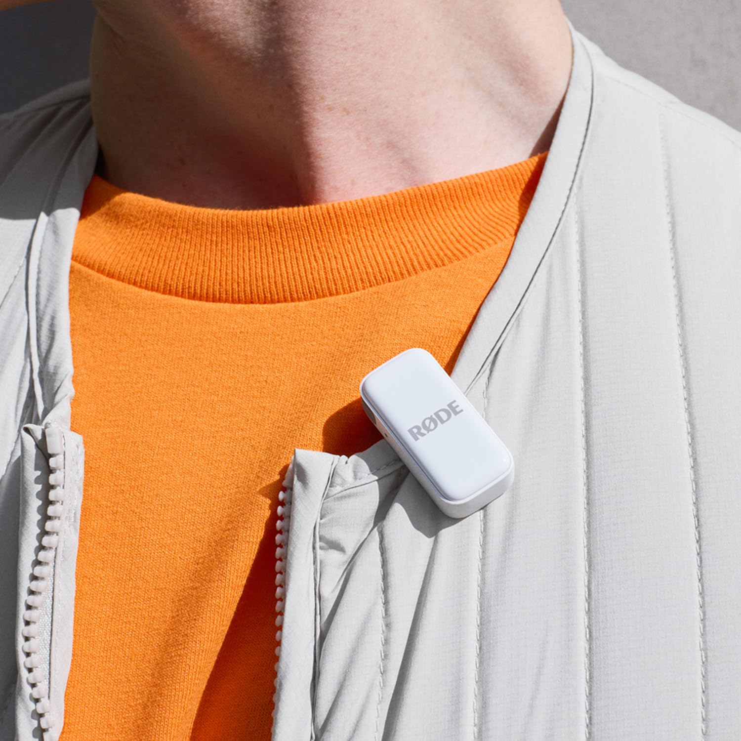 Rode bezprzewodowy mikro-bezprzewodowy system mikrofonu USB-C biały z adapterem ręczny interview biały i chusta keepdrum