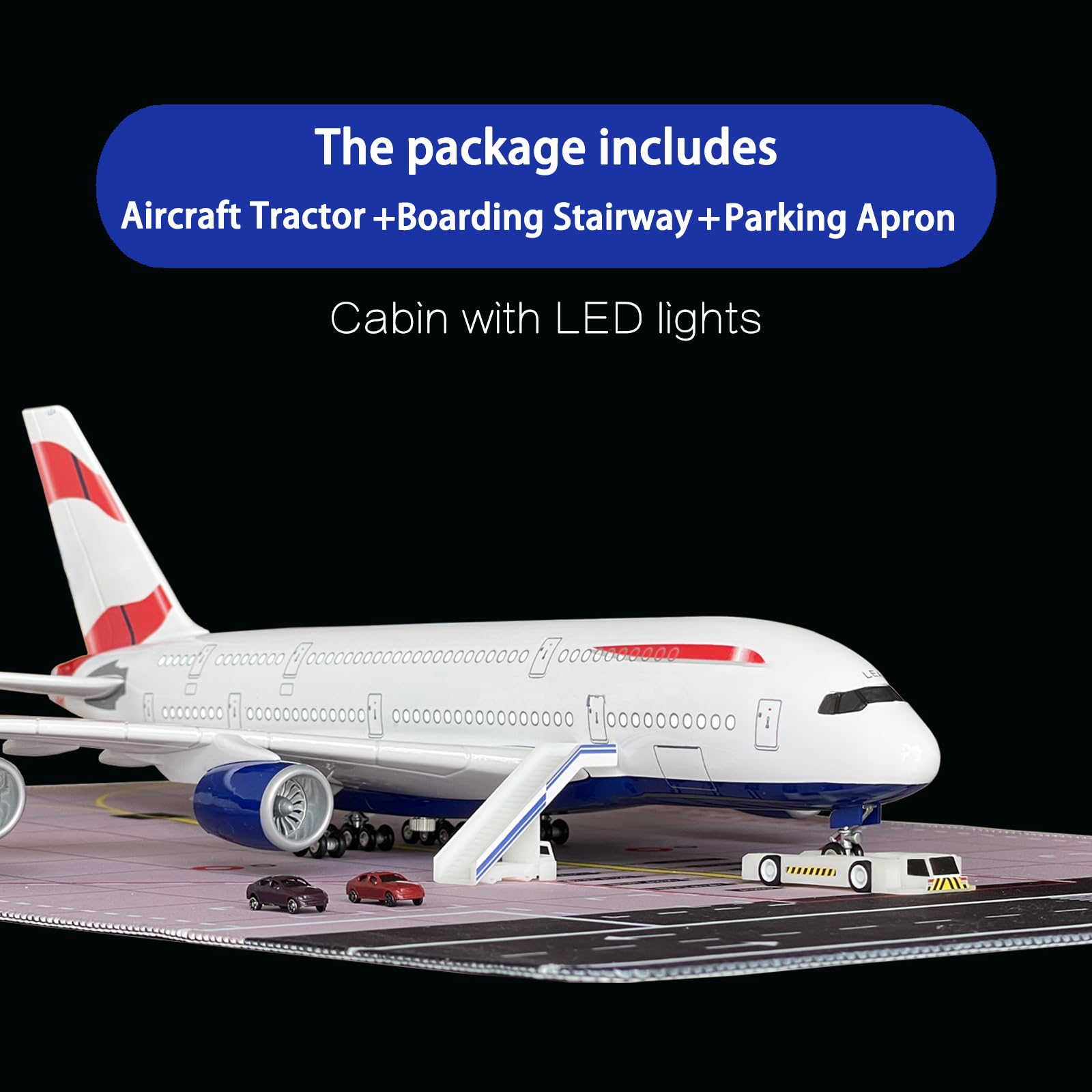 ブリティッシュ・エアウェイズ エアバス A380 1/160 LEDライト付き Buy British Airways A380 Airplane Model 1:160 Scale 18 Inches