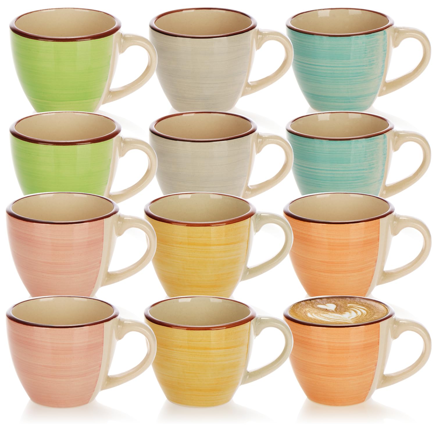 Tasses à expresso 125ml com-four en céramique | Petites tasses à café faites à la main