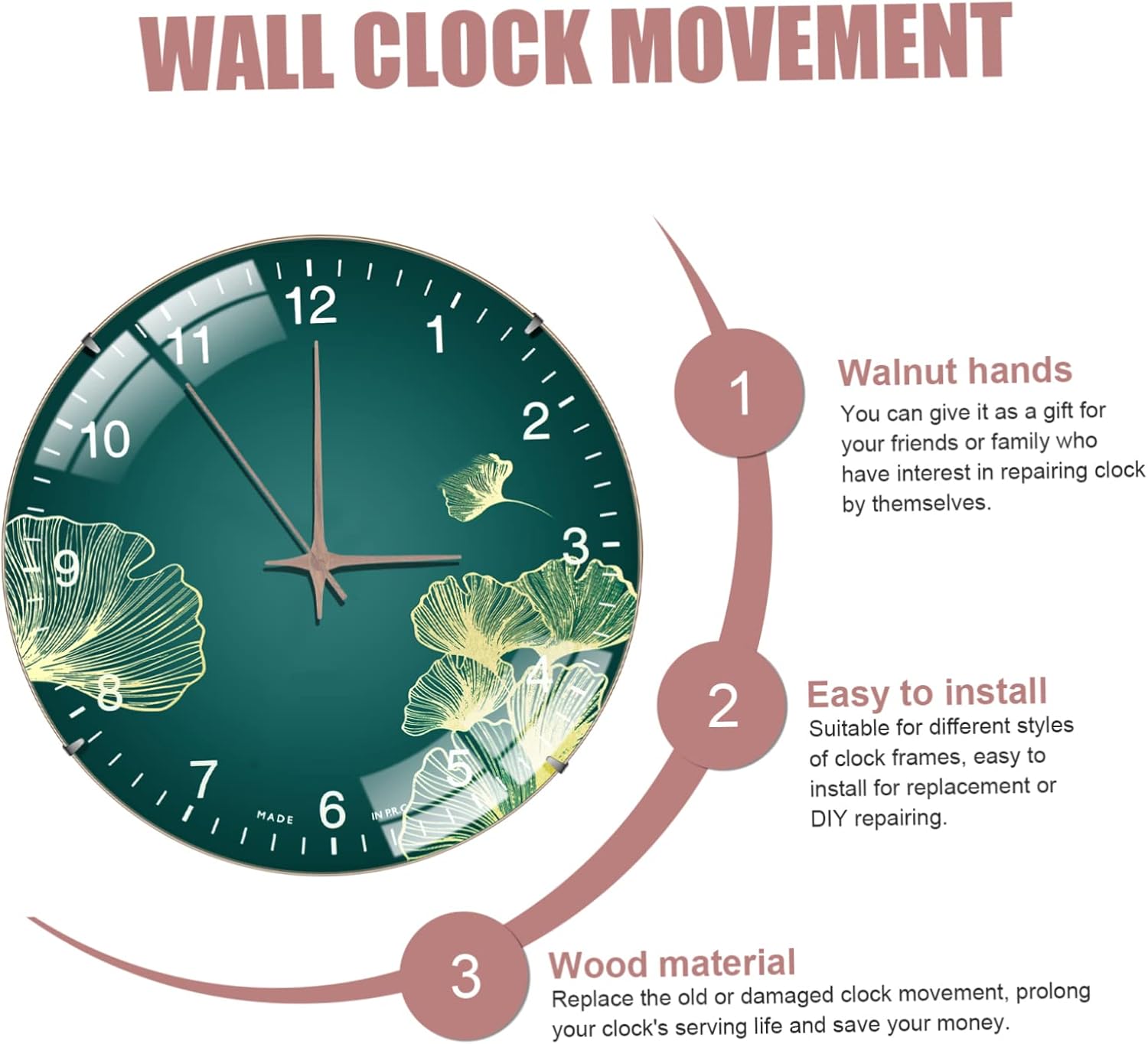 POPETPOP 2sets Quartz Clock Mechanism with Clock Hands for Repair Easy to Install